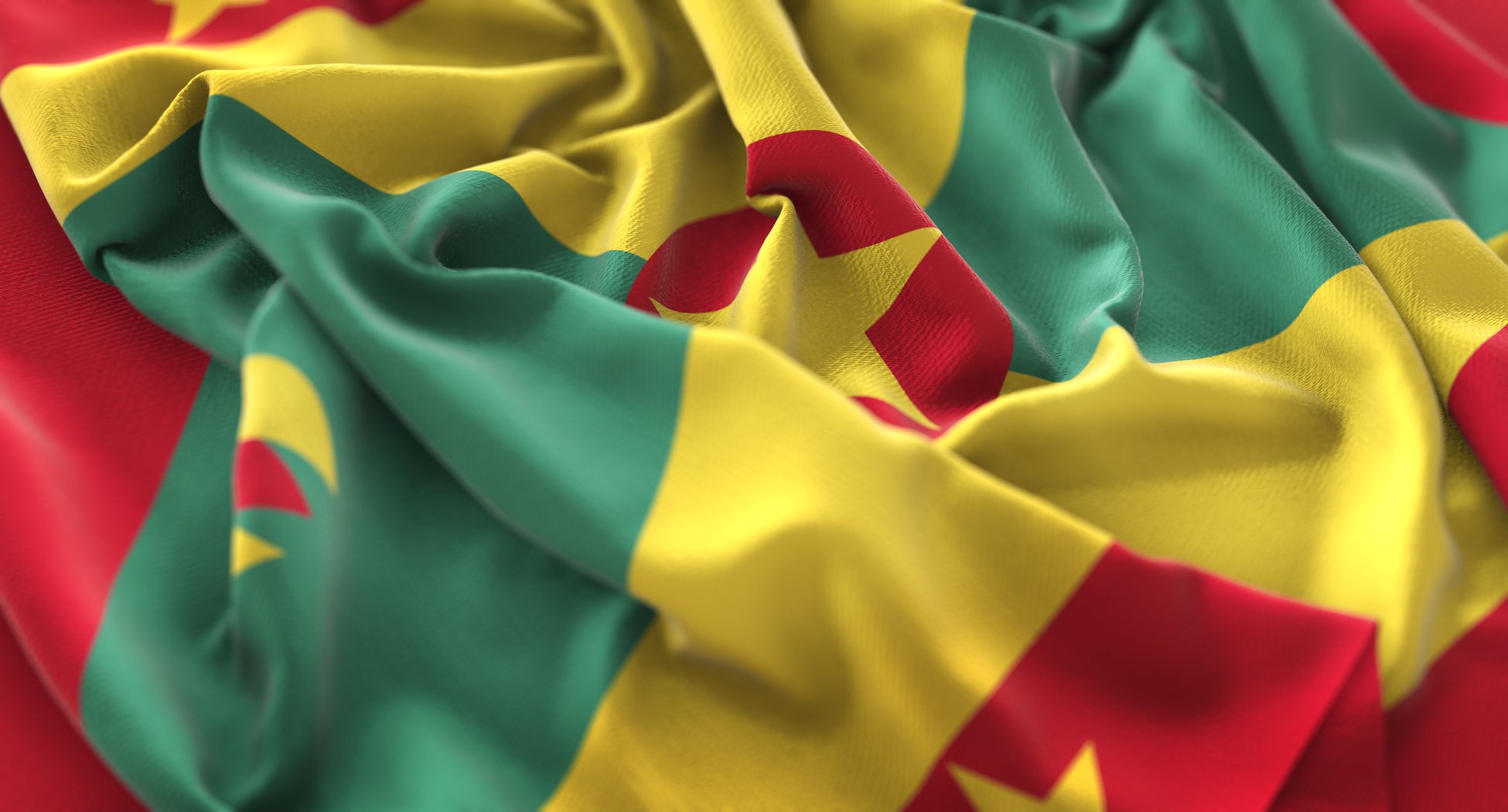 Grenada Flag Ruffled Beautifully